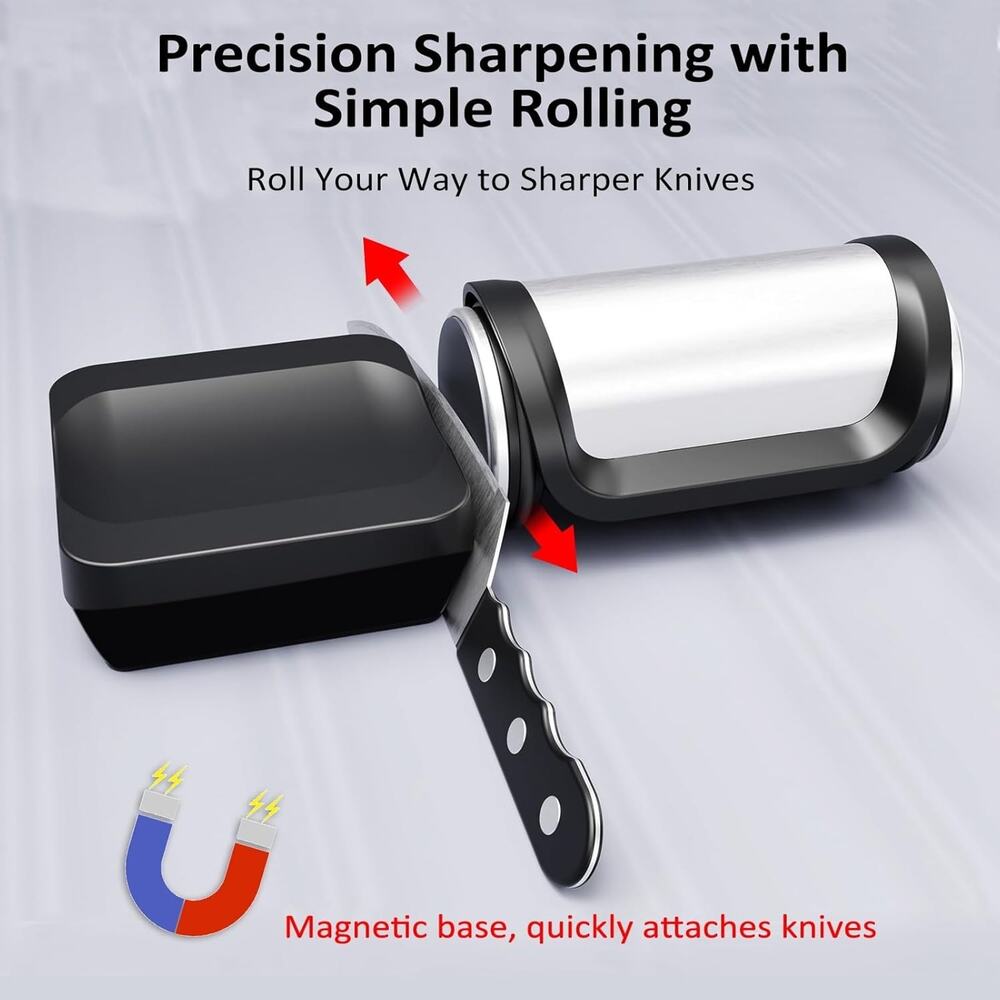 Rolling Knife Sharpener Kit Metal Knife Sharpening System with Magnetic Base 15/ - Picture 6 of 6